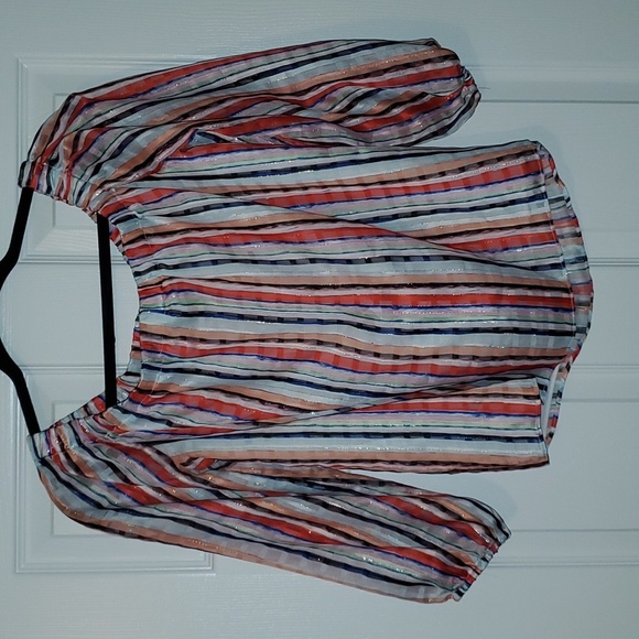 Milly Off The Shoulder Striped Top Size Small - Picture 3 of 8